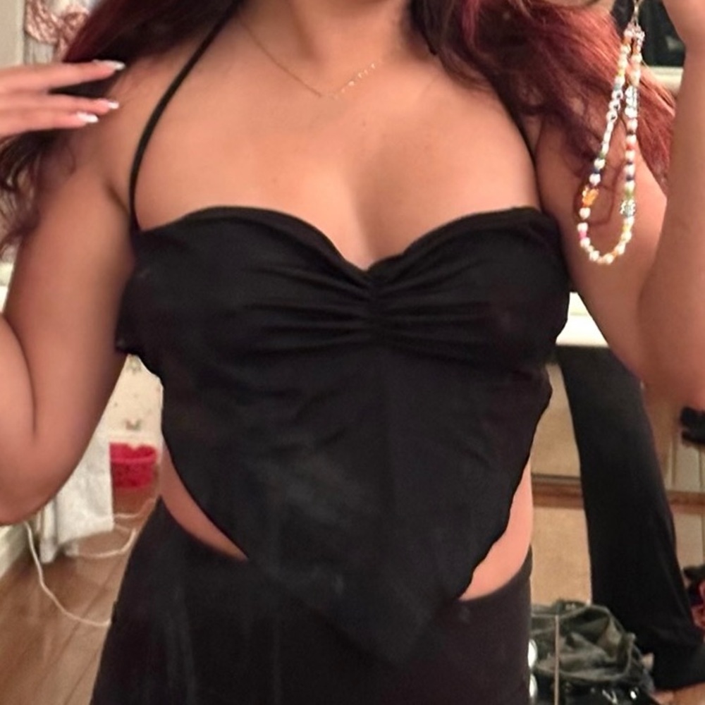ASOS Black Halter Going Out Top